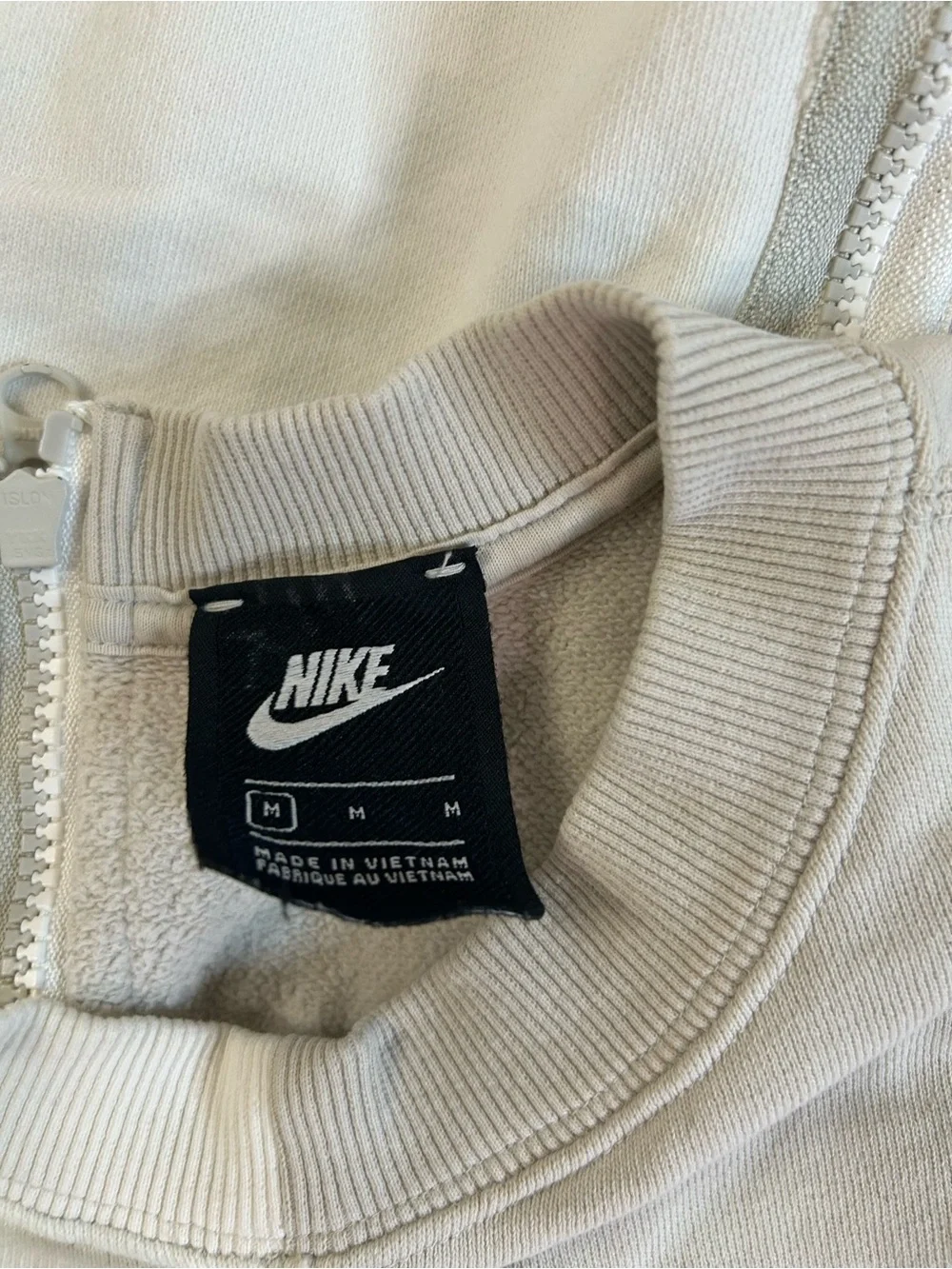 Nike Sportswear Split Cream & White Oversized Sweatshirt